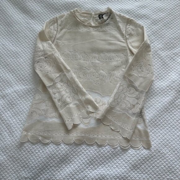 Anthropologie James Coviello Alice Lace Top Sz 10 - Picture 3 of 4